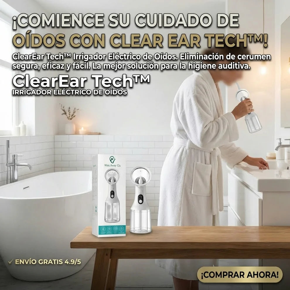 ClearEar Tech™ Irrigador eléctrico para la limpieza de oídos