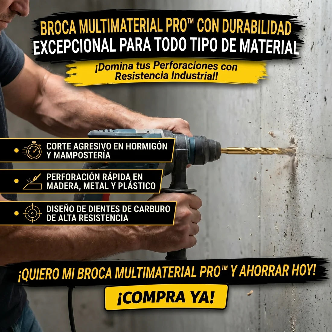 Broca Multilateral Pro™  kit de 5 brocas De Alta Durabilidad Excepcional Para Todo Tipo De Material